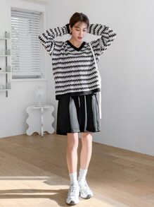 DAZY Quần đùi nữ Nút Túi màu trơn Giải trí - màu đen - Xem 3