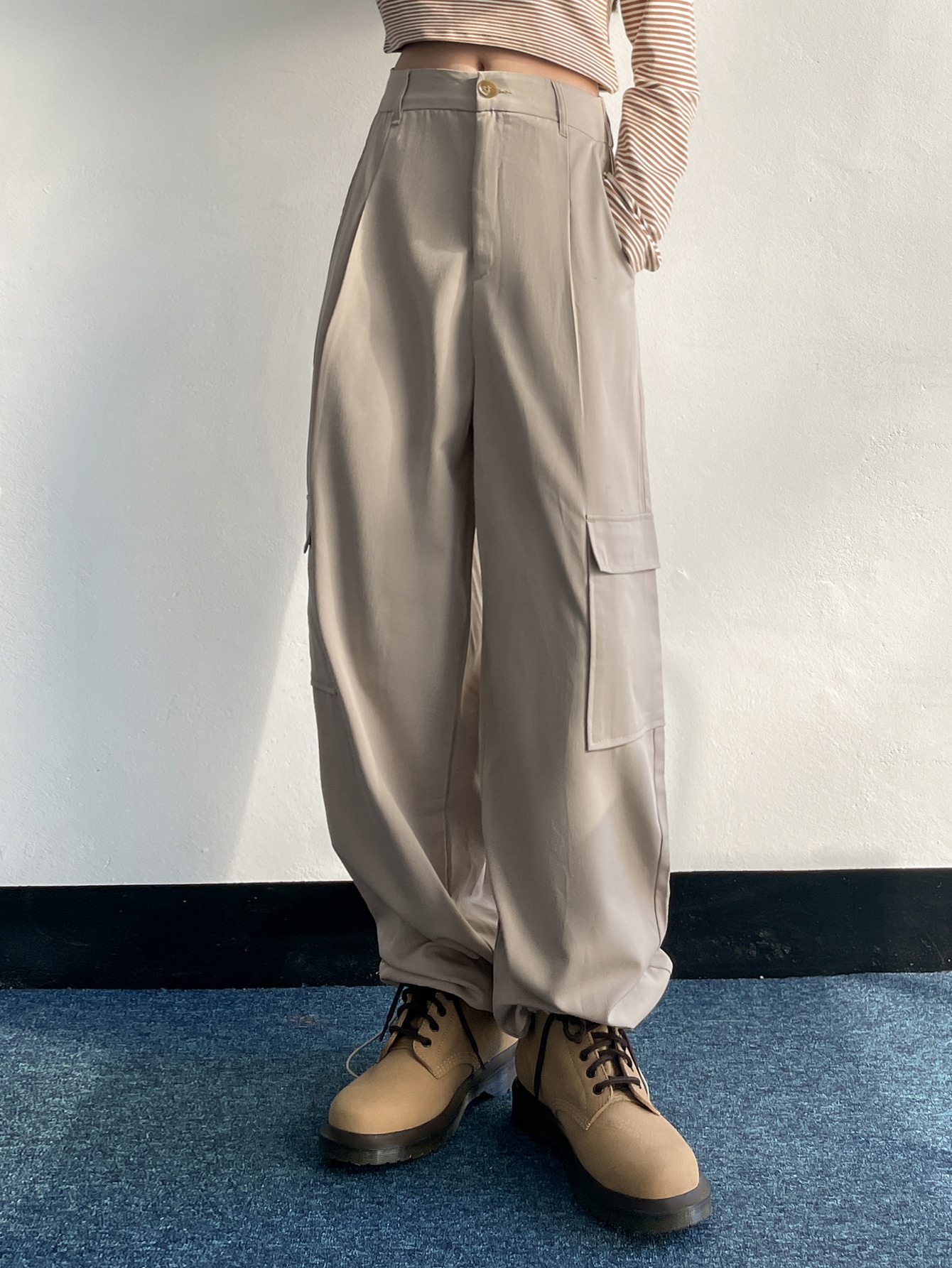 DAZY Flap Pocket Side Drawstring Hem 