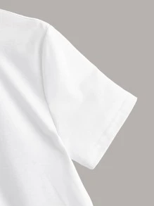 SHEIN Boys Mock Neck Button Front Top - White - View 4