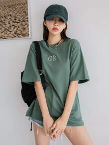 DAZY Áo thun nữ Hoạt hình Giải trí - Màu xanh lá cây đậm - Xem 1