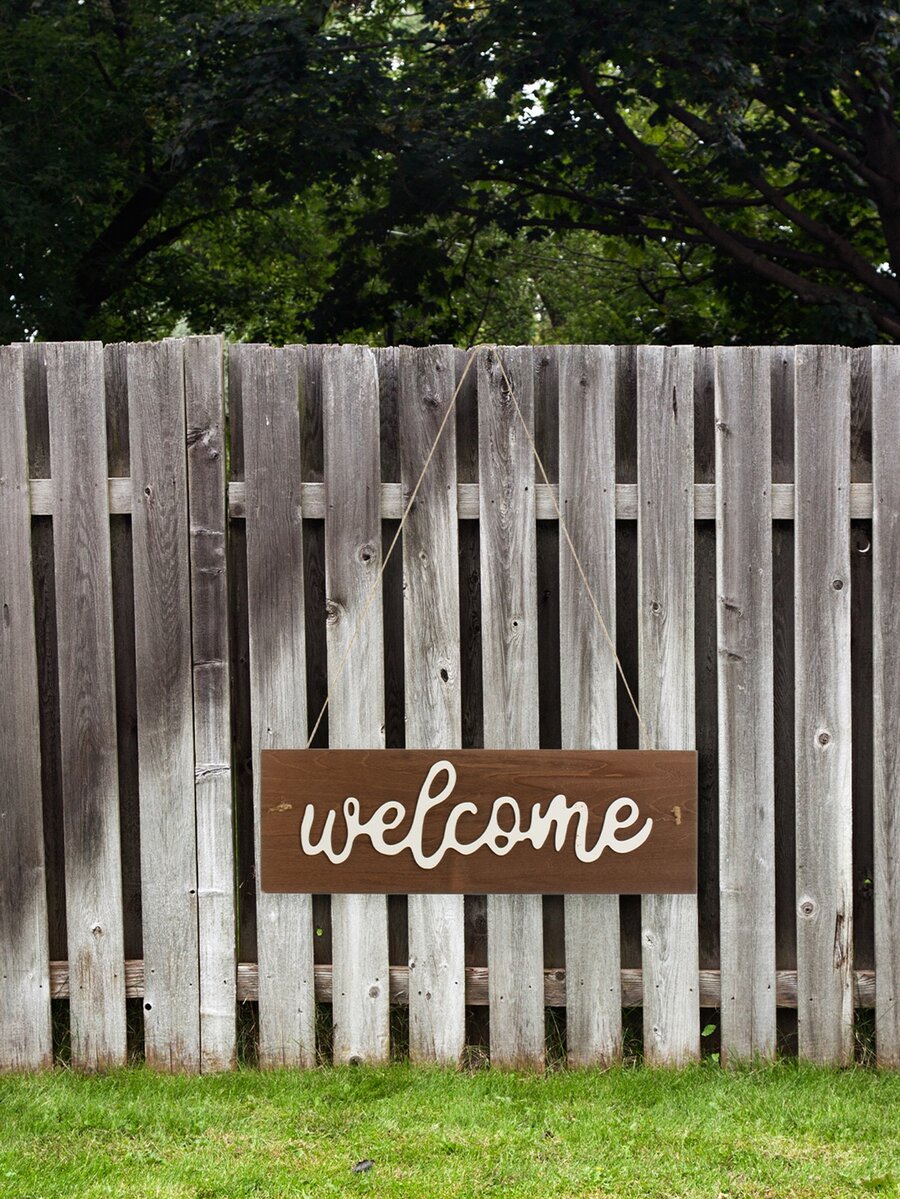 1pc Wooden Garden Sign - Coffee Brown - View 1