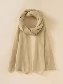 1 chiếc khăn dài màu trơn - Màu Khaki - Xem 1