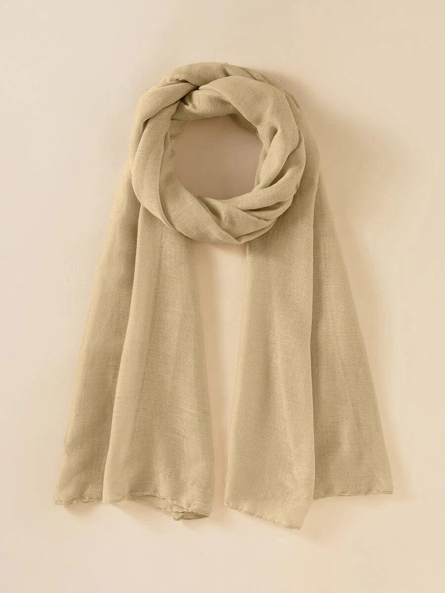 1 chiếc khăn dài màu trơn - Màu Khaki - Xem 1
