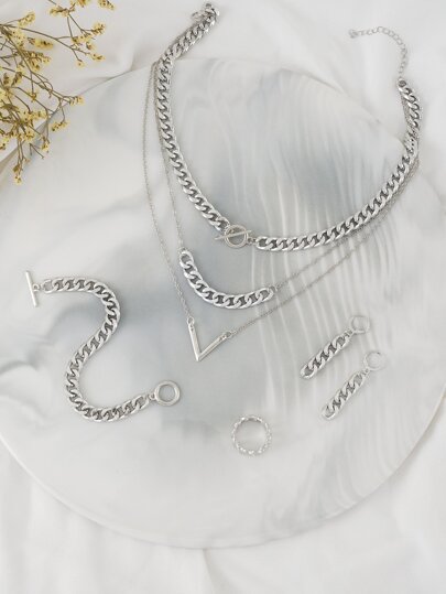 Set de bijuterii cu farmec cu litere 5 buc