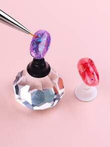 黑色和白色盒裝磁性指甲盤子支架12入組樹脂棋盤造型鍛煉工具是合適適合女士和女孩 - 黑與白 - 查看 2