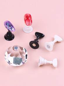 黑色和白色盒裝磁性指甲盤子支架12入組樹脂棋盤造型鍛煉工具是合適適合女士和女孩 - 黑與白 - 查看 4