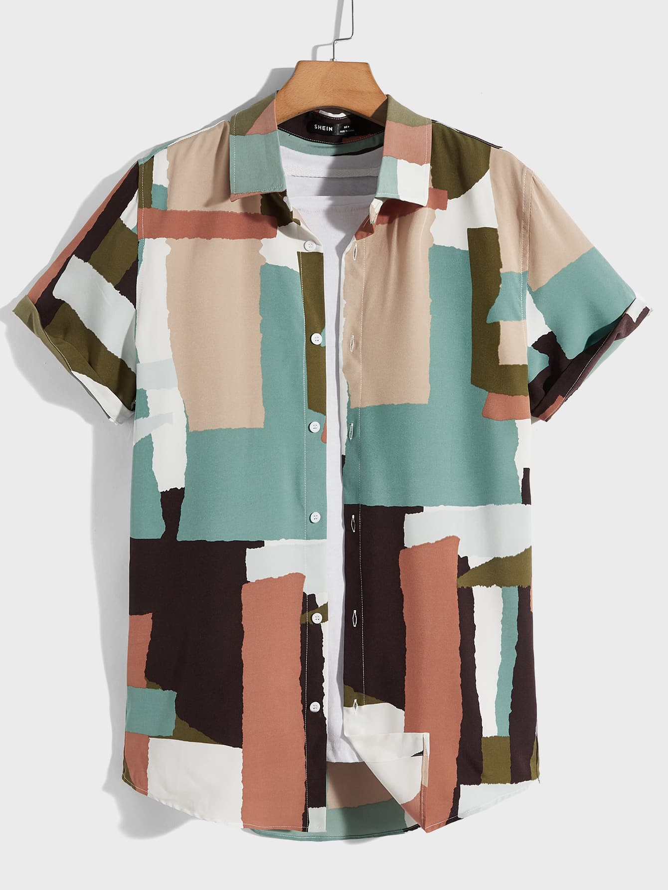 GENTILAND Men Colourblock Button Up Shirt - Multicolor - View 1