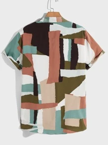GENTILAND Men Colourblock Button Up Shirt - Multicolor - View 2