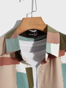 GENTILAND Men Colourblock Button Up Shirt - Multicolor - View 3