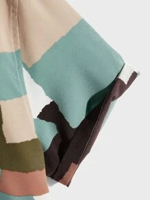 GENTILAND Men Colourblock Button Up Shirt - Multicolor - View 4