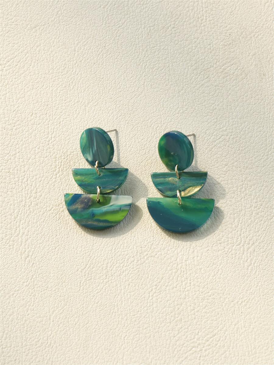 Bông tai thả trang trí tròn - Nhiều màu - Xem 1