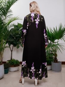 Lacomfia 大碼印花直筒連衣裙 - 黑色 - 查看 2