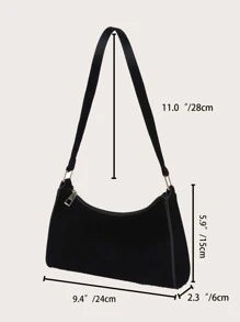 Tối giản Dây kéo Cái túi - màu đen - Xem 3