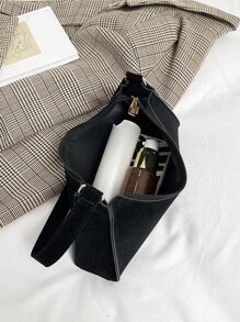 Tối giản Dây kéo Cái túi - màu đen - Xem 4