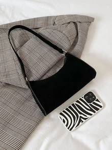 Tối giản Dây kéo Cái túi - màu đen - Xem 6