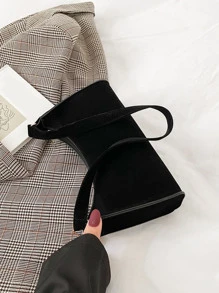 Tối giản Dây kéo Cái túi - màu đen - Xem 7