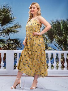 Đầm Plus Size Hoa Boho - Màu vàng - Xem 3
