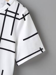 小男童幾何印花T恤 - 白色 - 查看 3