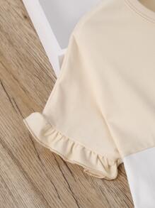 Toddler Girls Colour Block Frill Trim Dress - Multicolor - View 4