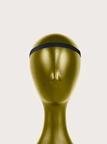 Plain Sports Sweat-absorbent Headband - Black - View 3