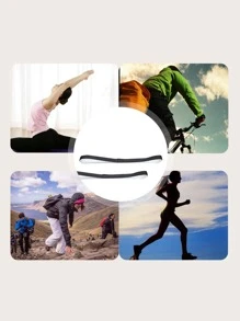 Plain Sports Sweat-absorbent Headband - Black - View 4