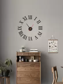 Đồng hồ treo tường mặt gương số La mã 1 bộ - màu đen - Xem 1