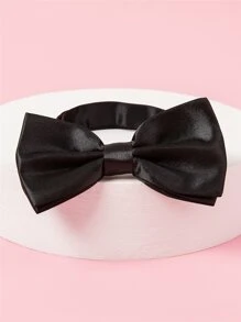 素色寵物蝴蝶結 - 黑色 - 查看 2