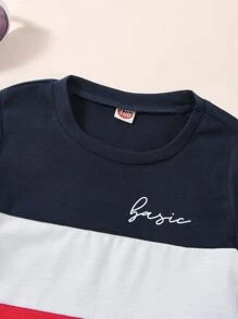 Bộ thời trang bé trai Khối Màu Lá thư Giải trí - Nhiều màu - Xem 5