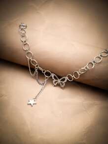 ROMWE Grunge Punk Dây chuyền - Bạc - Xem 2