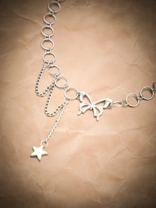 ROMWE Grunge Punk Dây chuyền - Bạc - Xem 4