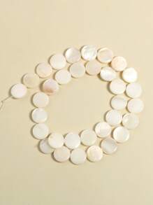 Trái Tim Hoa Tròn Hình Ngôi Sao Vỏ Hạt Ngọc Trai Nước Ngọt Tự Nhiên Vỏ Hạt Trang Sức Làm Tự Làm Vòng Tay Vòng Cổ 15" - trắng - Xem 1