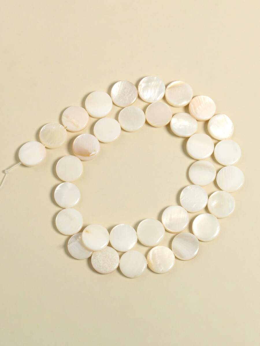 Trái Tim Hoa Tròn Hình Ngôi Sao Vỏ Hạt Ngọc Trai Nước Ngọt Tự Nhiên Vỏ Hạt Trang Sức Làm Tự Làm Vòng Tay Vòng Cổ 15" - trắng - Xem 1