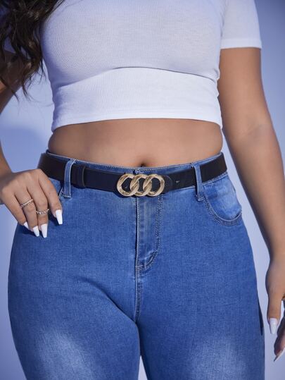 135CM Casual Geometric Buckle Plus Size Belt With Hole Punch For Jeans Pants Summer, School Fall, Autumn, Halloween