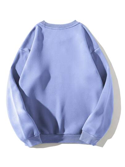 Sudadera con estampado de letra con forro térmico