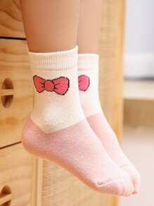 小女童5雙卡通圖案襪子