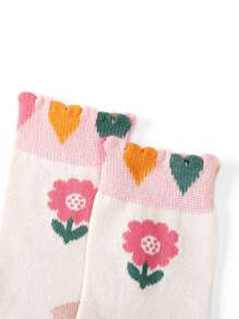 小女童5雙卡通圖案襪子