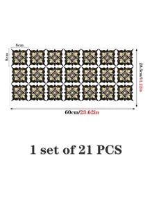 21入組瓷磚對角線貼紙 - 彩色 - 查看 3