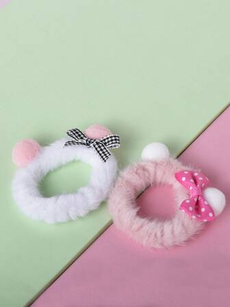 小女童2入組蝴蝶結裝飾髮圈