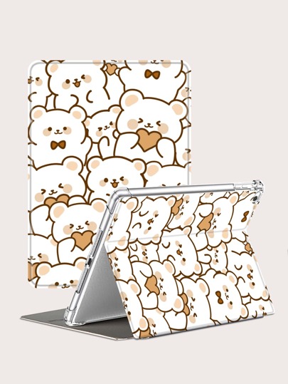 Cartoon Bear Pattern Case Compatible With iPad