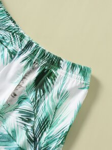 男孩熱帶圖案連帽T恤和短褲 - 彩色 - 查看 5