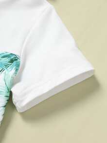 男孩熱帶圖案連帽T恤和短褲 - 彩色 - 查看 6