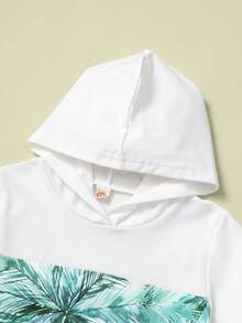 男孩熱帶圖案連帽T恤和短褲 - 彩色 - 查看 7