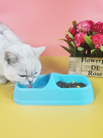 1 pezzo ciotola monocolore animale domestico doppio