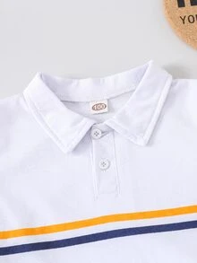 Bộ thời trang bé trai Nút Sọc Giải trí - Đen và trắng - Xem 3