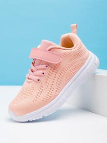 Niñas Zapatillas deportivas con diseño de cordón de gancho y bucle - Rosa - Ver 1