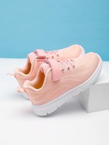 Niñas Zapatillas deportivas con diseño de cordón de gancho y bucle - Rosa - Ver 2