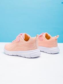 Niñas Zapatillas deportivas con diseño de cordón de gancho y bucle - Rosa - Ver 3