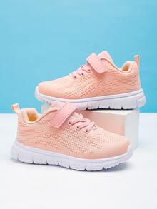 Niñas Zapatillas deportivas con diseño de cordón de gancho y bucle - Rosa - Ver 4