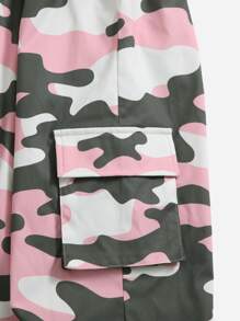 SHEIN 女孩字母圖案T恤和彈性腰帶迷彩印花束腳褲 - 彩色 - 查看 4