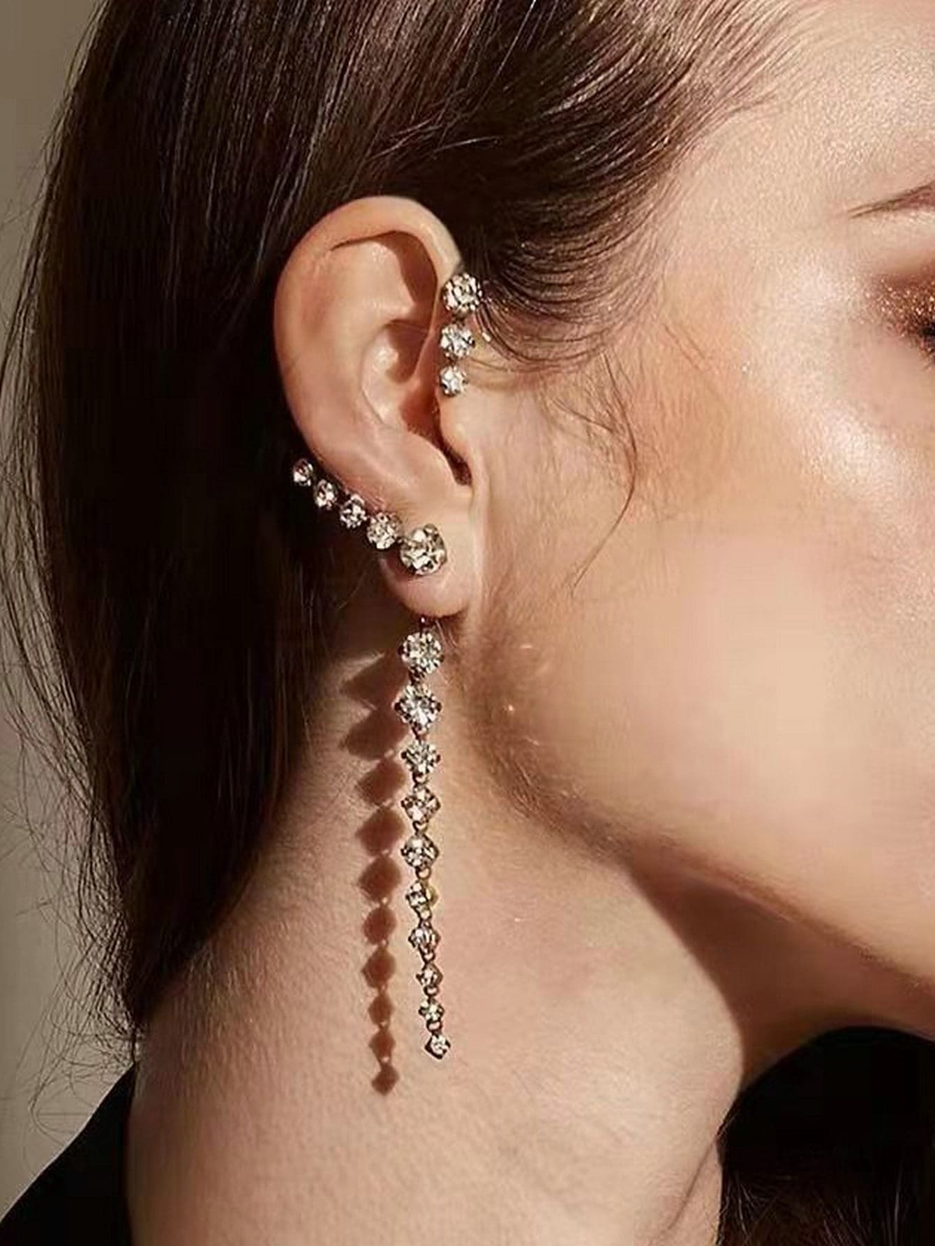 1 pieza Arete zirconia cúbica - Plateado - Ver 1